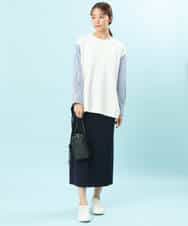 FKHFS01140 MK MICHEL KLEIN(MK ミッシェルクラン) ストレートニットスカート/洗える ネイビー