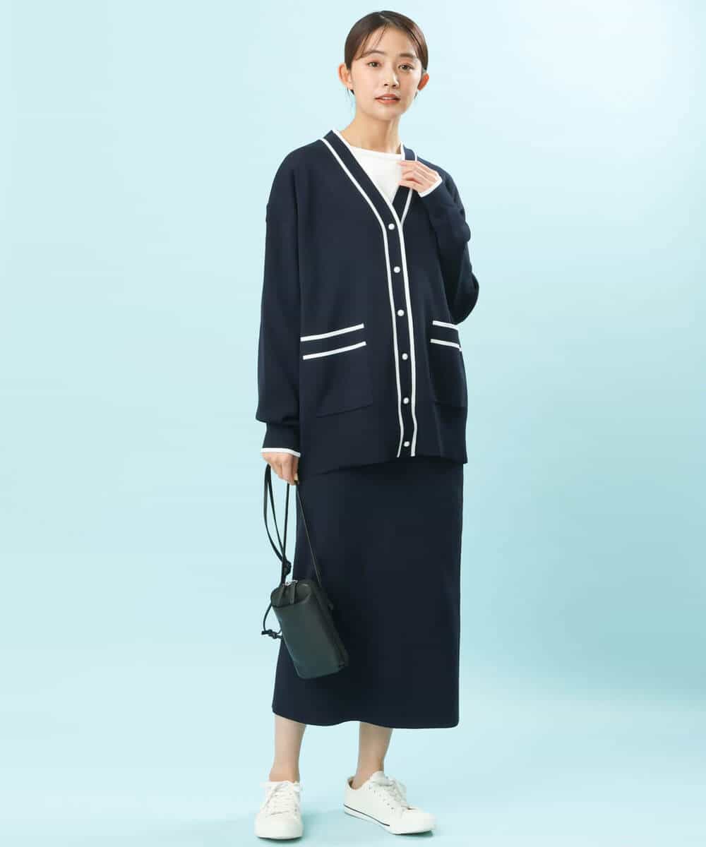 FKHFS01140 MK MICHEL KLEIN(MK ミッシェルクラン) ストレートニットスカート/洗える ネイビー