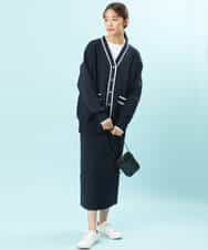 FKHFS01140 MK MICHEL KLEIN(MK ミッシェルクラン) ストレートニットスカート/洗える ネイビー