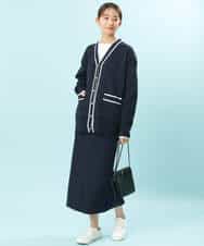 FKHFS01140 MK MICHEL KLEIN(MK ミッシェルクラン) ストレートニットスカート/洗える ネイビー
