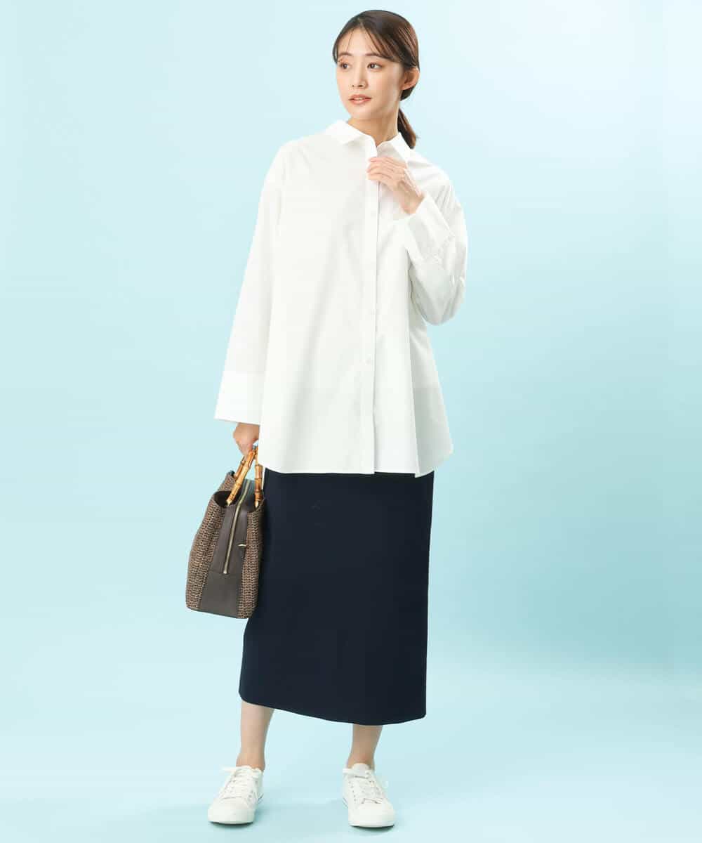 FKHFS01140 MK MICHEL KLEIN(MK ミッシェルクラン) ストレートニットスカート/洗える ネイビー