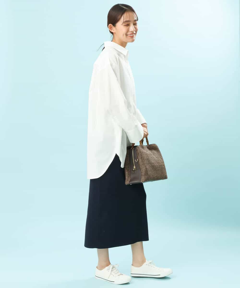FKHFS01140 MK MICHEL KLEIN(MK ミッシェルクラン) ストレートニットスカート/洗える ネイビー