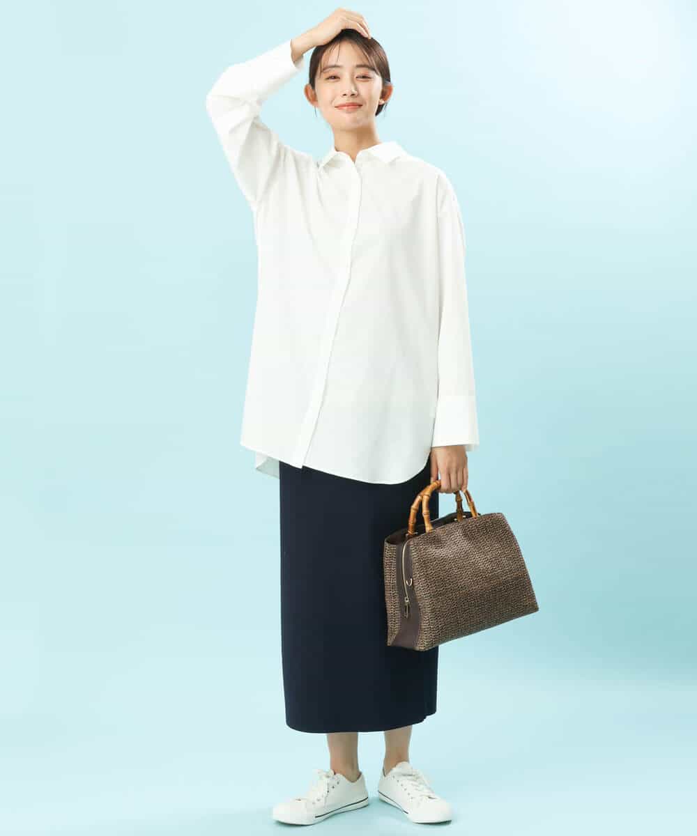FKHFS01140 MK MICHEL KLEIN(MK ミッシェルクラン) ストレートニットスカート/洗える ネイビー