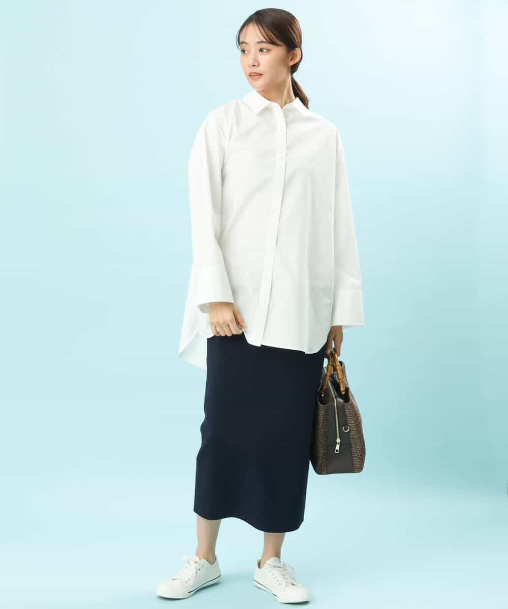 FKHFS01140 MK MICHEL KLEIN(MK ミッシェルクラン) ストレートニットスカート/洗える ネイビー