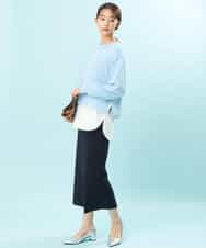 FKHFS01140 MK MICHEL KLEIN(MK ミッシェルクラン) ストレートニットスカート/洗える ネイビー