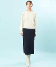 FKHFS01140 MK MICHEL KLEIN(MK ミッシェルクラン) ストレートニットスカート/洗える ネイビー