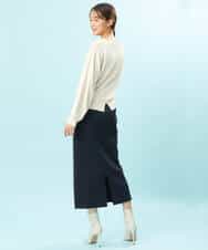 FKHFS01140 MK MICHEL KLEIN(MK ミッシェルクラン) ストレートニットスカート/洗える ネイビー
