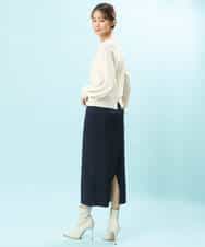 FKHFS01140 MK MICHEL KLEIN(MK ミッシェルクラン) ストレートニットスカート/洗える ネイビー