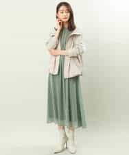 FKHFS02140 MK MICHEL KLEIN(MK ミッシェルクラン) レトロ幾何学柄シフォンスカート/洗える ブルー