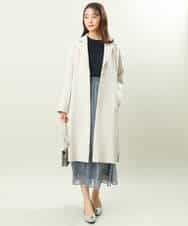 FKHFS02140 MK MICHEL KLEIN(MK ミッシェルクラン) レトロ幾何学柄シフォンスカート/洗える ブルー