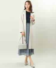 FKHFS02140 MK MICHEL KLEIN(MK ミッシェルクラン) レトロ幾何学柄シフォンスカート/洗える ブルー
