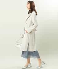 FKHFS02140 MK MICHEL KLEIN(MK ミッシェルクラン) レトロ幾何学柄シフォンスカート/洗える ブルー