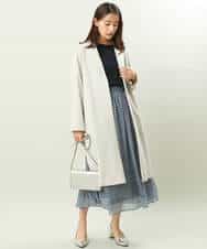 FKHFS02140 MK MICHEL KLEIN(MK ミッシェルクラン) レトロ幾何学柄シフォンスカート/洗える ブルー