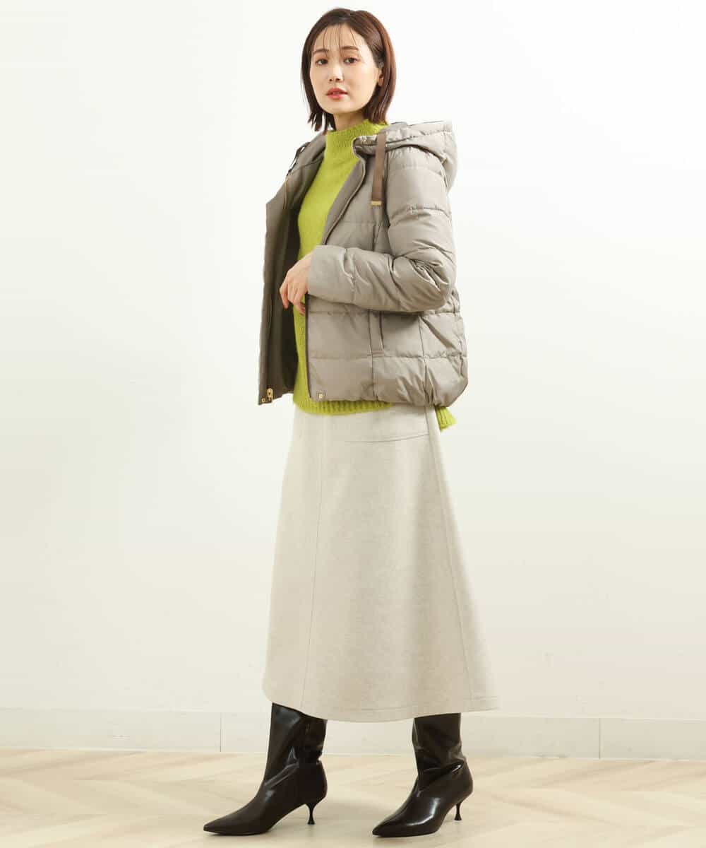 FKHFS62160 MK MICHEL KLEIN(MK ミッシェルクラン) リバージャージーAラインスカート/洗える ライトイエロー