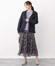 FKHFV02140 MK MICHEL KLEIN(MK ミッシェルクラン) 花柄シフォンスカート/洗える ライトブルー