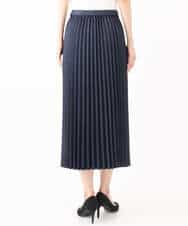 FKHGA30160 MK MICHEL KLEIN(MK ミッシェルクラン) デニムライクプリーツスカート/洗える ネイビー