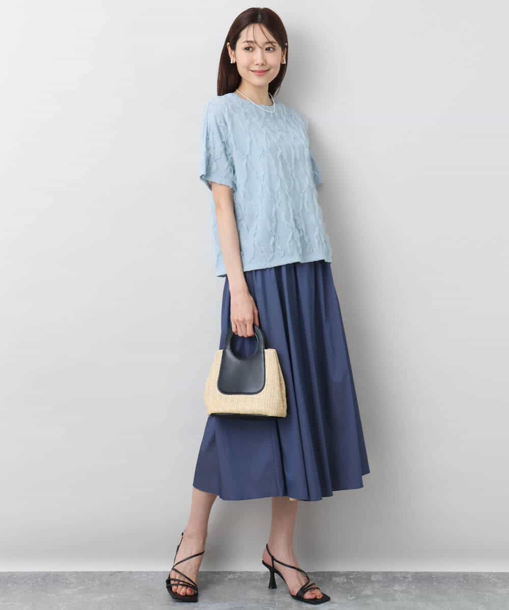 FKHGA38140 MK MICHEL KLEIN(MK ミッシェルクラン) リバーシブル2カラースカート/洗える ブルー×キャメル