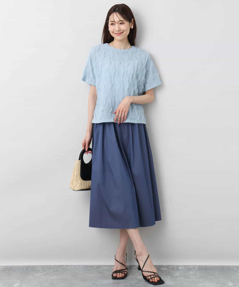 FKHGA38140 MK MICHEL KLEIN(MK ミッシェルクラン) リバーシブル2カラースカート/洗える ブルー×キャメル