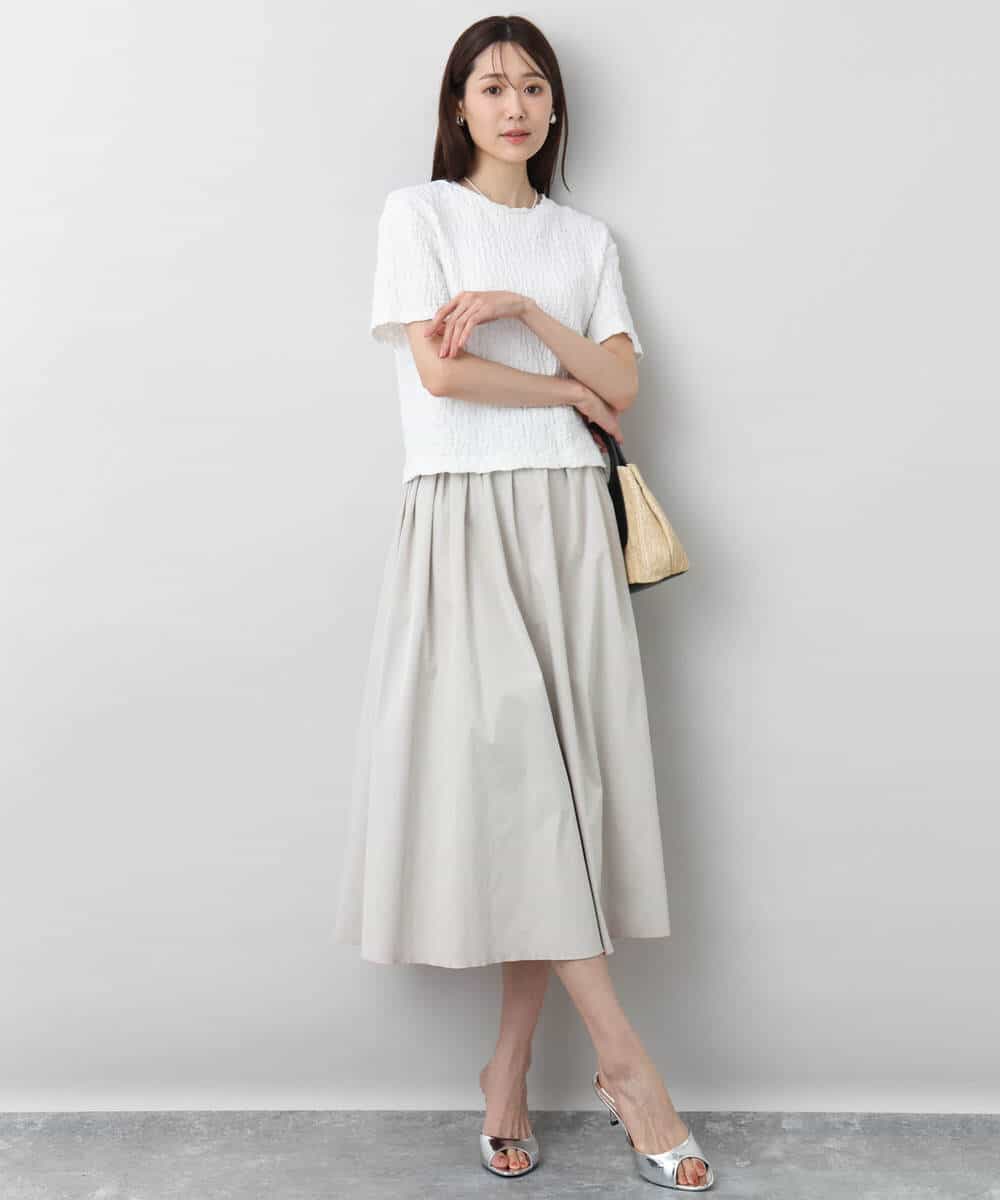 FKHGA38140 MK MICHEL KLEIN(MK ミッシェルクラン) リバーシブル2カラースカート/洗える ブルー×キャメル