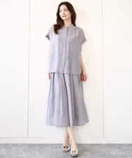 FKHGA58150 MK MICHEL KLEIN(MK ミッシェルクラン) ウエストタックシアースカート/洗える オレンジピーチ