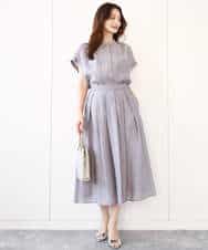 FKHGA58150 MK MICHEL KLEIN(MK ミッシェルクラン) ウエストタックシアースカート/洗える オレンジピーチ