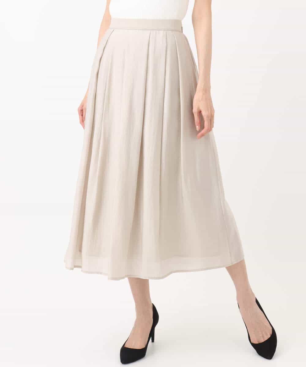 FKHGA58150 MK MICHEL KLEIN(MK ミッシェルクラン) ウエストタックシアースカート/洗える オレンジピーチ