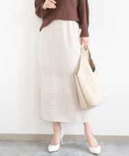 FKHGD02170 MK MICHEL KLEIN(MK ミッシェルクラン) アイレット編みクロシェ風ニットスカート/洗える ブラウン