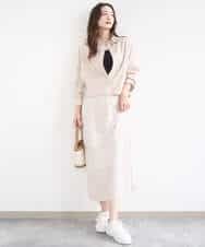 FKHGD02170 MK MICHEL KLEIN(MK ミッシェルクラン) アイレット編みクロシェ風ニットスカート/洗える ブラウン