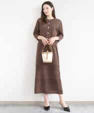 FKHGD02170 MK MICHEL KLEIN(MK ミッシェルクラン) アイレット編みクロシェ風ニットスカート/洗える ブラウン