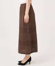 FKHGD02170 MK MICHEL KLEIN(MK ミッシェルクラン) アイレット編みクロシェ風ニットスカート/洗える ブラウン