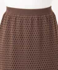 FKHGD02170 MK MICHEL KLEIN(MK ミッシェルクラン) アイレット編みクロシェ風ニットスカート/洗える ブラウン