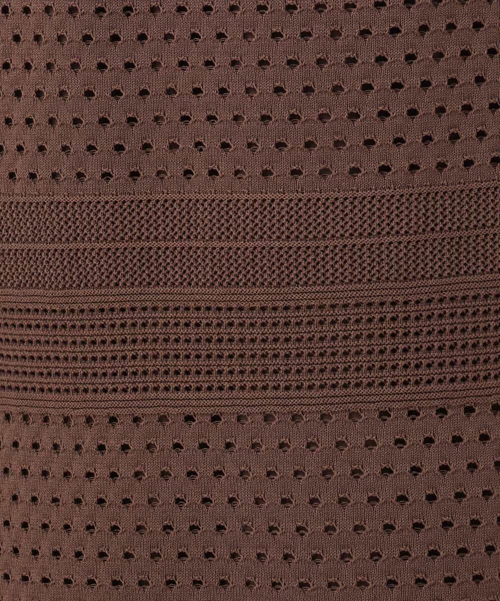 FKHGD02170 MK MICHEL KLEIN(MK ミッシェルクラン) アイレット編みクロシェ風ニットスカート/洗える ブラウン