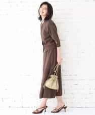 FKHGD02170 MK MICHEL KLEIN(MK ミッシェルクラン) アイレット編みクロシェ風ニットスカート/洗える ブラウン