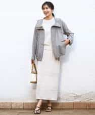 FKHGD02170 MK MICHEL KLEIN(MK ミッシェルクラン) アイレット編みクロシェ風ニットスカート/洗える ブラウン