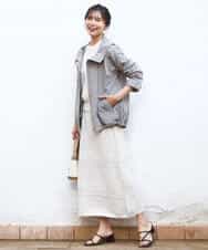 FKHGD02170 MK MICHEL KLEIN(MK ミッシェルクラン) アイレット編みクロシェ風ニットスカート/洗える ブラウン