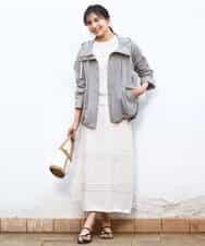 FKHGD02170 MK MICHEL KLEIN(MK ミッシェルクラン) アイレット編みクロシェ風ニットスカート/洗える ブラウン