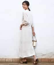 FKHGD02170 MK MICHEL KLEIN(MK ミッシェルクラン) アイレット編みクロシェ風ニットスカート/洗える ブラウン