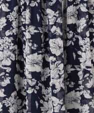 FKHGD03140 MK MICHEL KLEIN(MK ミッシェルクラン) 花柄シフォンスカート/洗える ネイビー