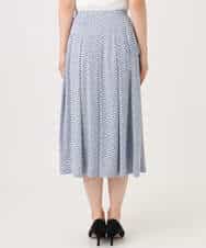 FKHGD04150 MK MICHEL KLEIN(MK ミッシェルクラン) 幾何柄ジャージータックスカート/洗える ライトブルー