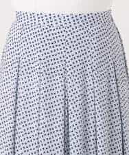 FKHGD04150 MK MICHEL KLEIN(MK ミッシェルクラン) 幾何柄ジャージータックスカート/洗える ライトブルー