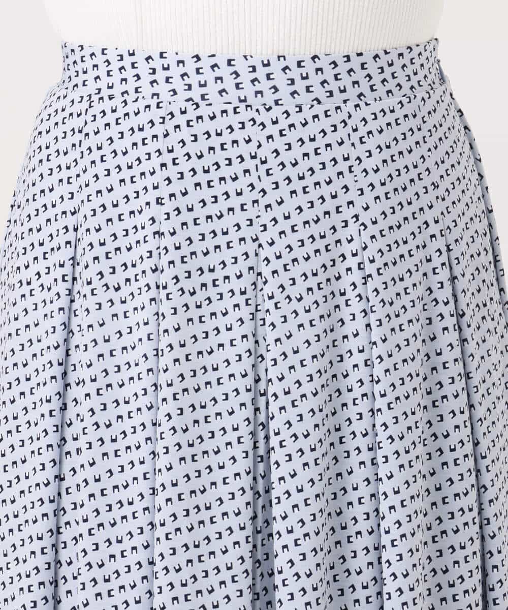 FKHGD04150 MK MICHEL KLEIN(MK ミッシェルクラン) 幾何柄ジャージータックスカート/洗える ライトブルー