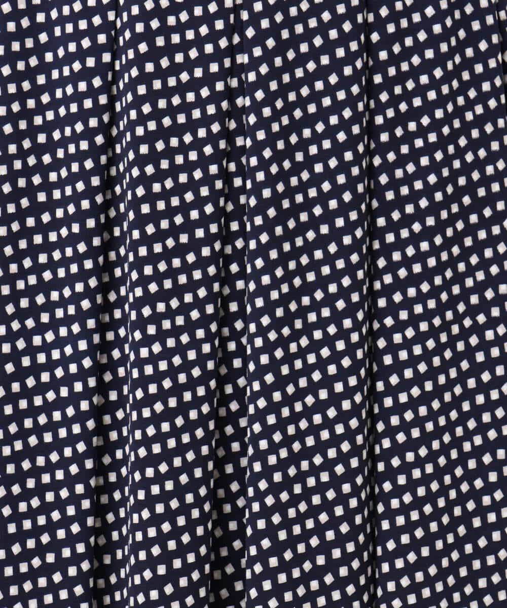 FKHGD04150 MK MICHEL KLEIN(MK ミッシェルクラン) 幾何柄ジャージータックスカート/洗える ライトブルー