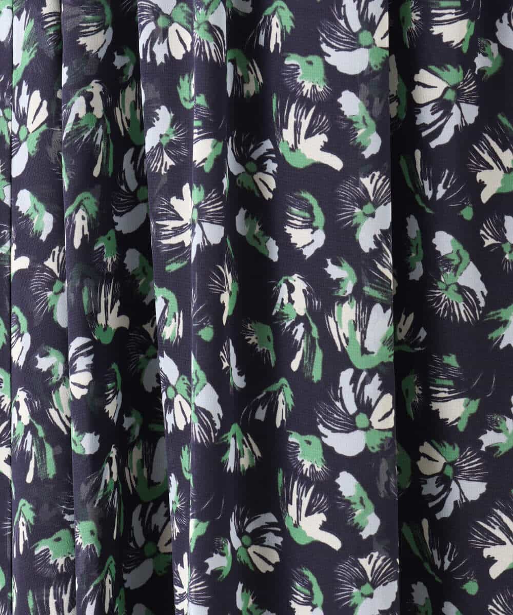 FKHGD05140 MK MICHEL KLEIN(MK ミッシェルクラン) 花柄シフォンスカート/洗える ネイビー