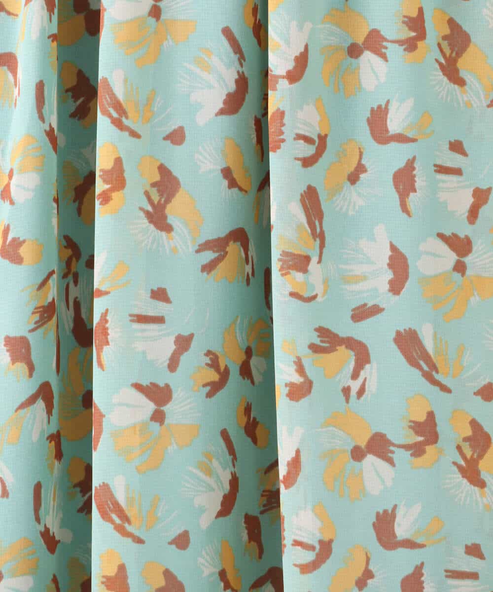 FKHGD05140 MK MICHEL KLEIN(MK ミッシェルクラン) 花柄シフォンスカート/洗える ネイビー