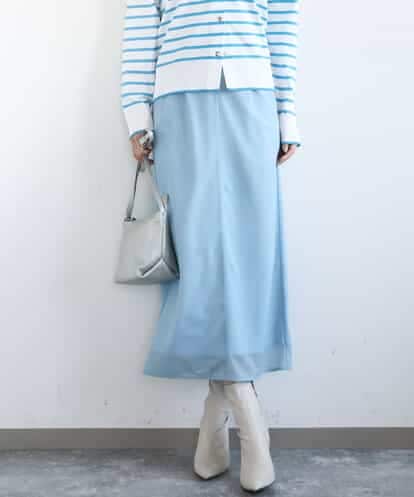 FKHGD20150 MK MICHEL KLEIN オーガンジートリコットシアータイトスカート/洗える