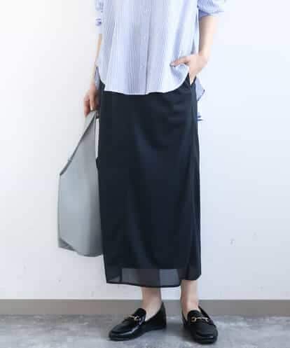 FKHGD20150 MK MICHEL KLEIN オーガンジートリコットシアータイトスカート/洗える