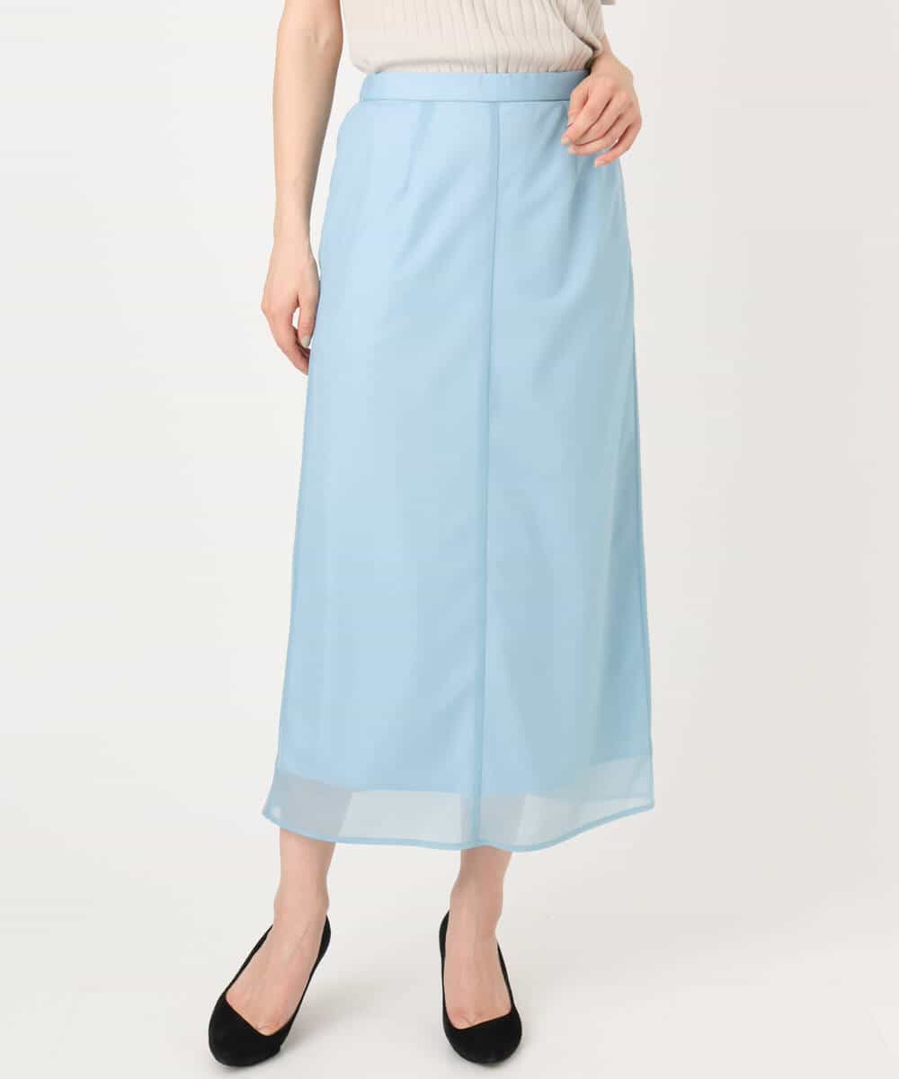 FKHGD20150 MK MICHEL KLEIN(MK ミッシェルクラン) オーガンジートリコットシアータイトスカート/洗える ネイビー