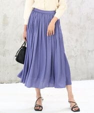 FKHGD35150 MK MICHEL KLEIN(MK ミッシェルクラン) サテンプリーツスカート/UVカット/洗える パープル