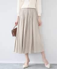 FKHGD35150 MK MICHEL KLEIN(MK ミッシェルクラン) サテンプリーツスカート/UVカット/洗える ベージュ