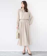 FKHGD35150 MK MICHEL KLEIN(MK ミッシェルクラン) サテンプリーツスカート/UVカット/洗える ダークグレー